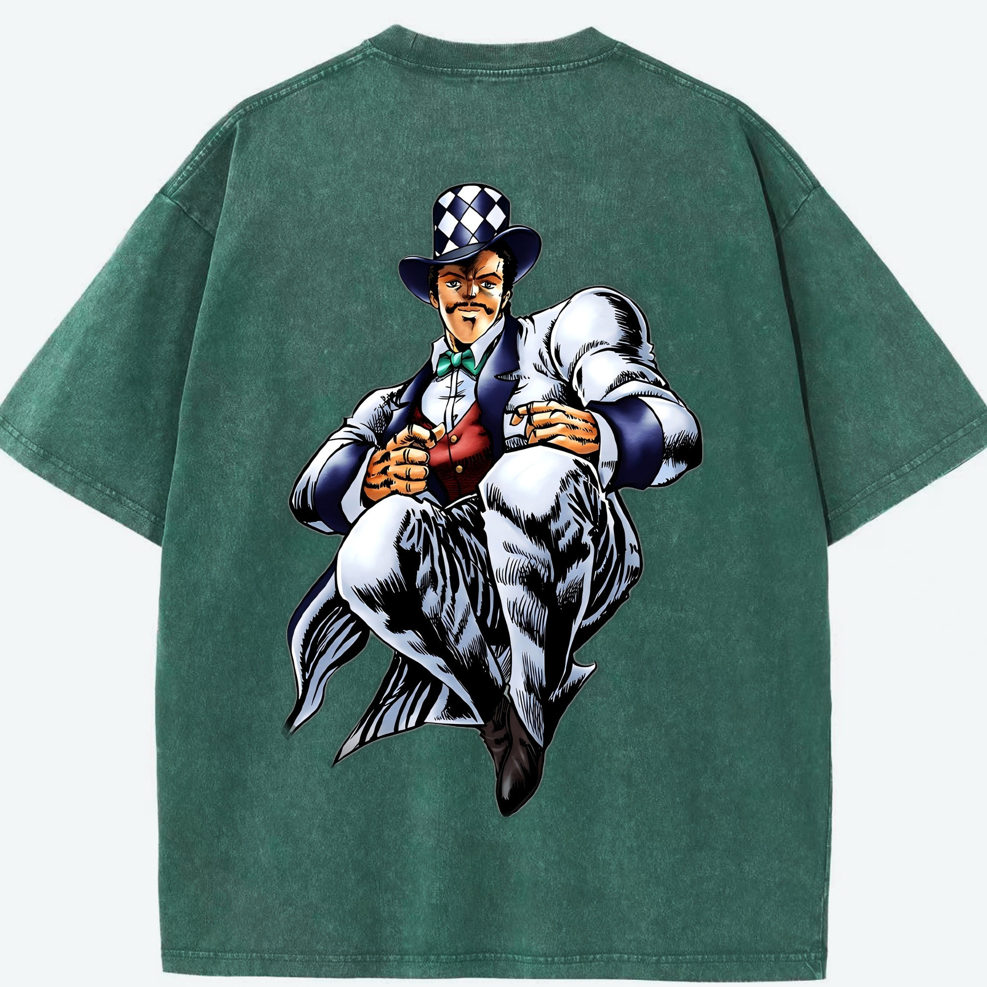 （画像用） ジョジョの奇妙な冒険 ウィル?アントニオ?ツェペリ JoJo's Bizarre Adventure Will Anthonio Zeppeli 綿100% ヴィンテージ風 半袖Tシャツ（背面プリント）